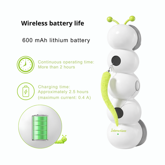 Gusano Loco Interactivo para Gatos 🐛 – Juguete Automático con Sensor de Movimiento