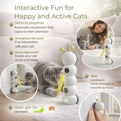 Gusano Loco Interactivo para Gatos 🐛 – Juguete Automático con Sensor de Movimiento